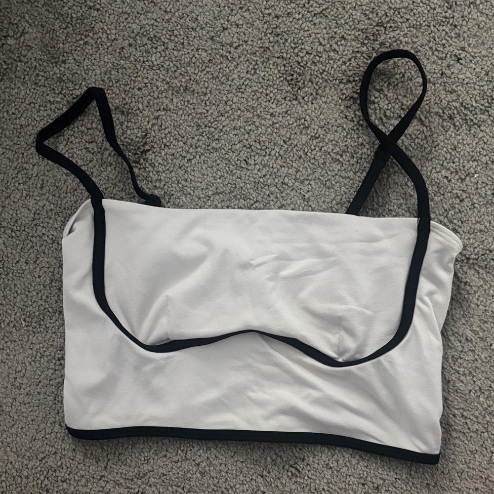 ALO Yoga Contrast Trim White Bralette